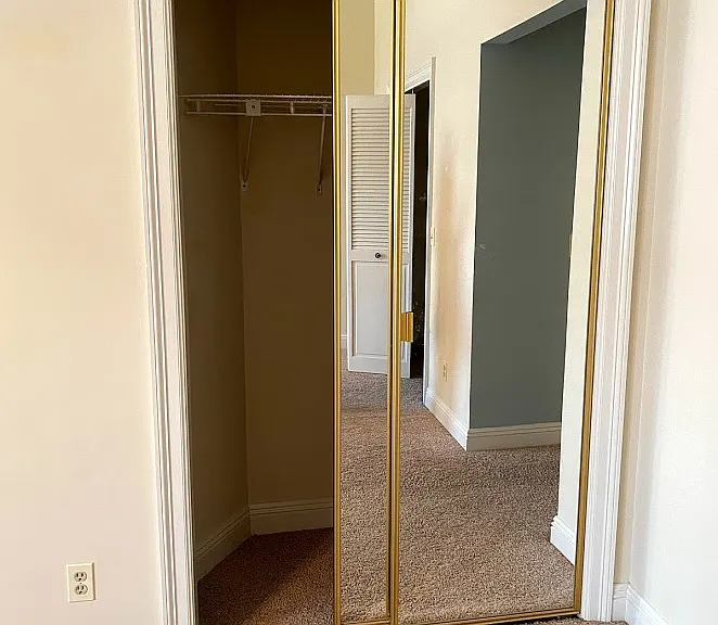 Bedroom #2 has 2 large closets. 1 is a walk in and 1 has sliding mirror door.