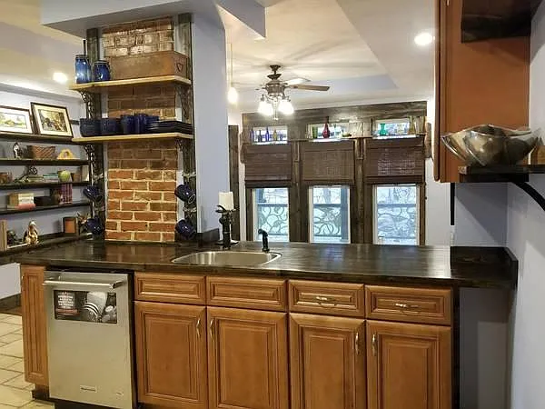 Kitchen, looking into living room