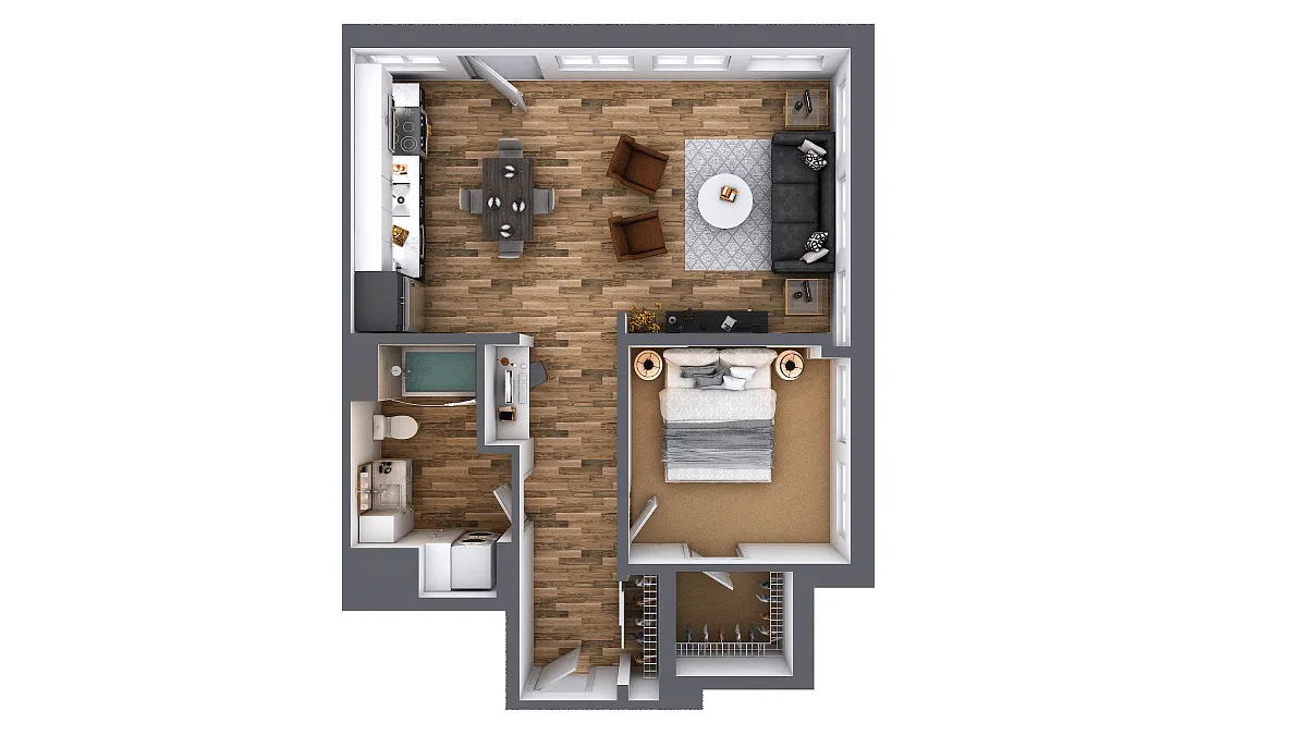 Floor plan 1 Bed 1 Bath G