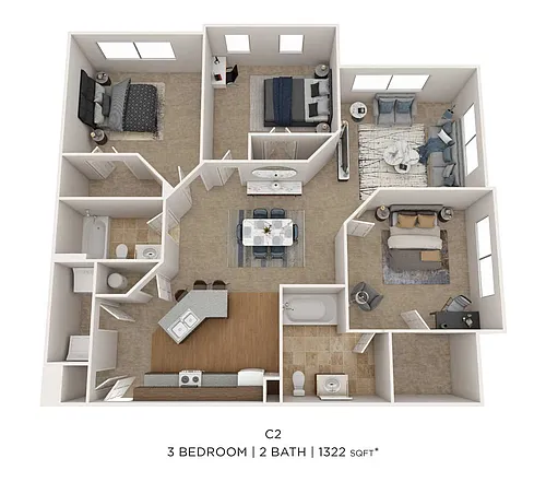 Floor plan Three Bedroom