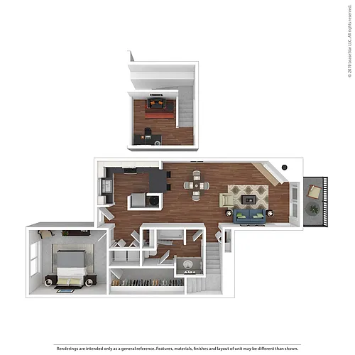 Floor plan 1x1 w/ Den - Morgan