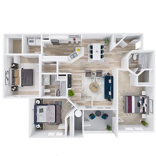 Floor plan 3 Bed 2 Bath - Renovated