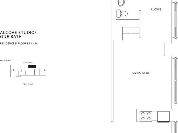 2nd image of 520 W 43rd St APT 22D