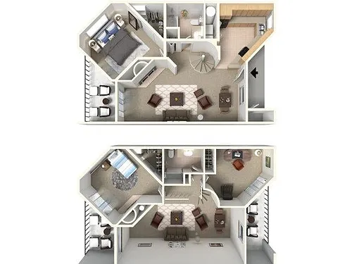 Floor plan THREE BEDROOM TOWNHOME LARGE