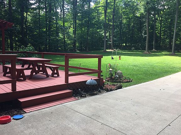 Back porch/deck and yard
