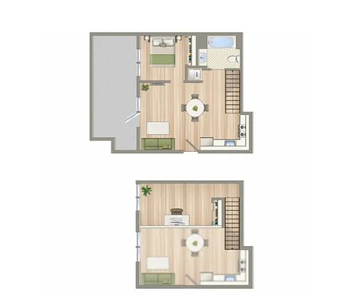 Floor plan 1 Bed/1 Bath Loft