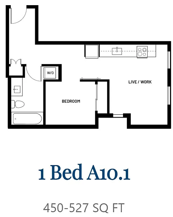 Floor plan 1 Bed A10.1