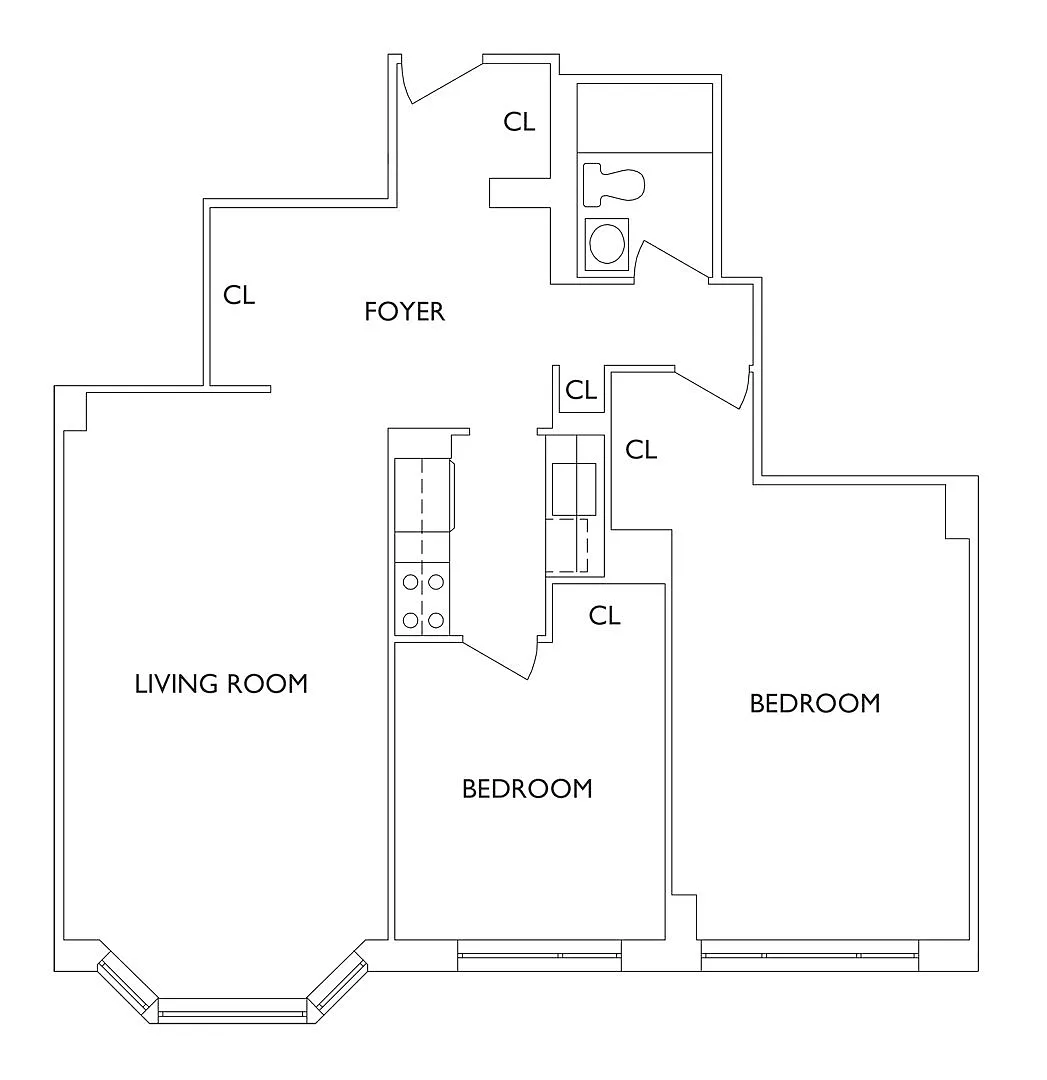 Floor plan JAMES MARQUIS - 2 Bedrooms One Bathroom