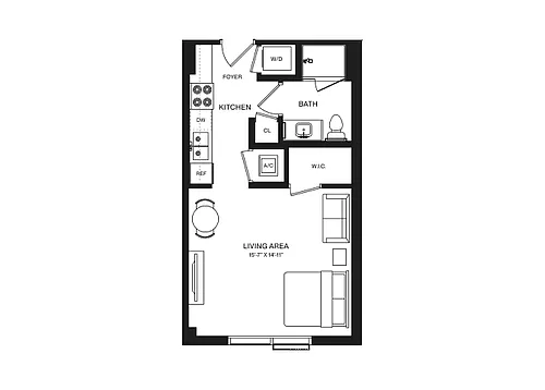 Floor plan Studio-S3B