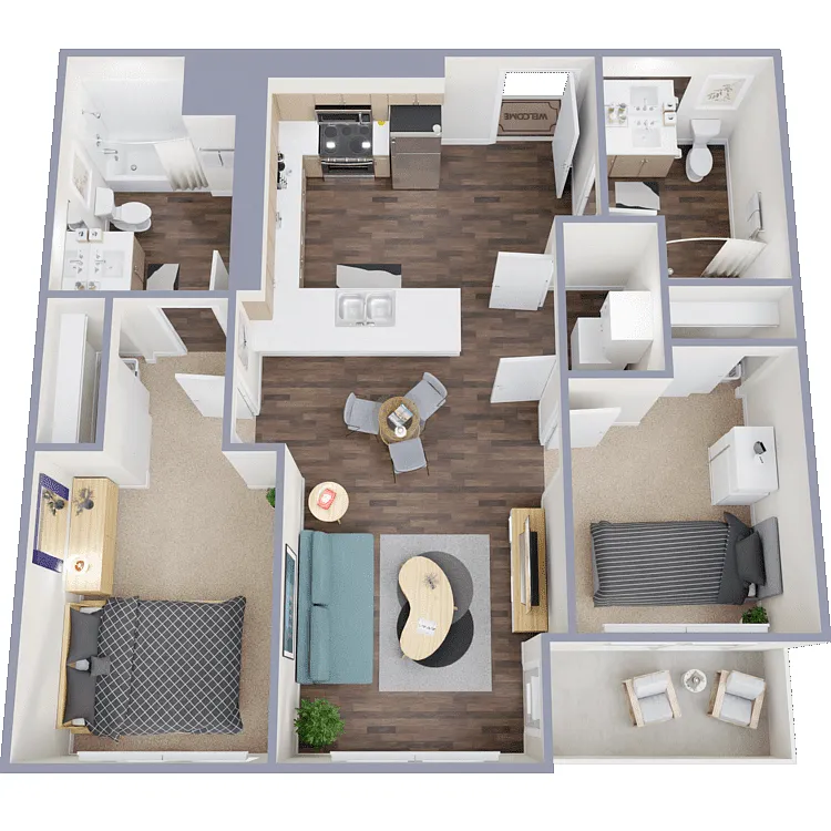 Floor plan 2 Bed 2 Bath