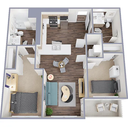 Floor plan 2 Bed 2 Bath