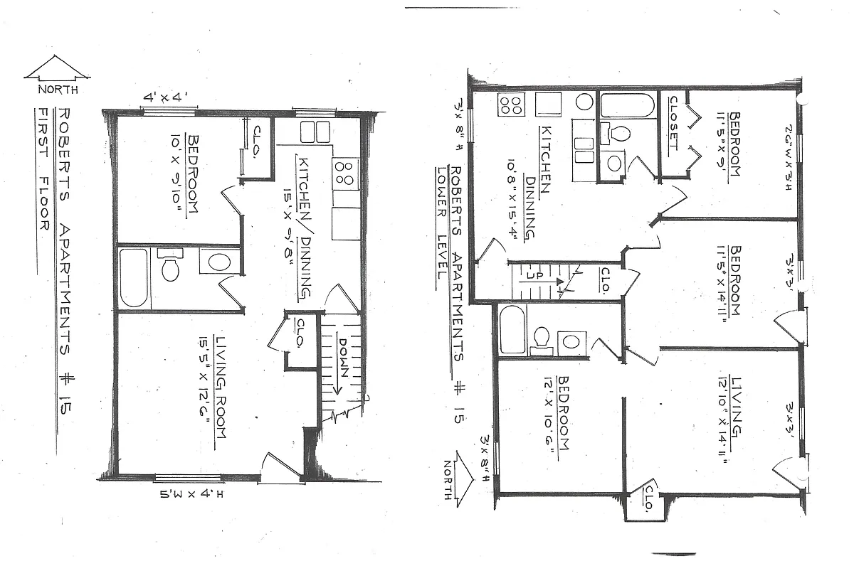 Floor plan Large 4 Bedroom 3 Full Bath