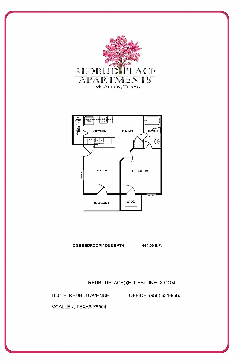 Floor plan 1Bedroom-1Bathroom