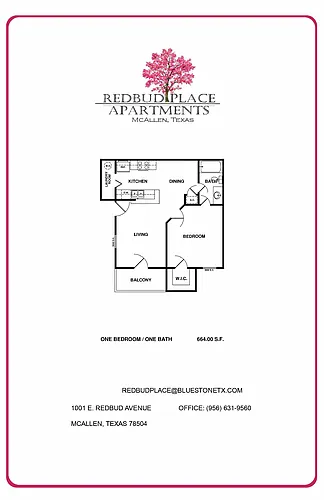 Floor plan 1Bedroom-1Bathroom