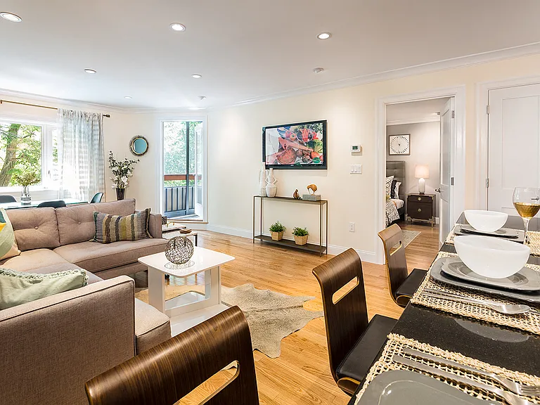 Newly renovated open concept features breakfast bar