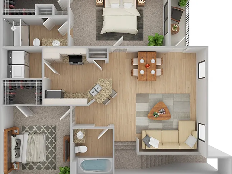 2 Bedroom | 2 Bath | 1244 SF | Renovated 2 Bedroom | 2 Bath | 1244 SF | Renovated