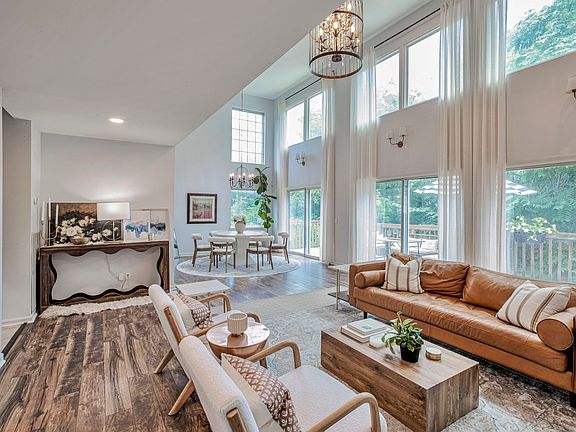 Large windows bathe the living room in natural light!