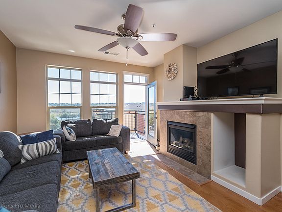 Living room opens to balcony