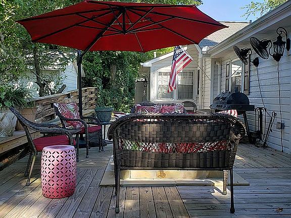 Deck on rear of house