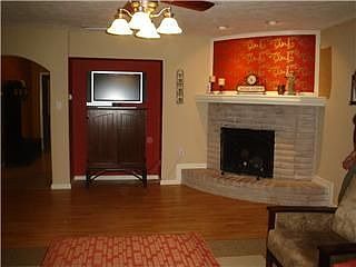Corner Fireplace in Family Room