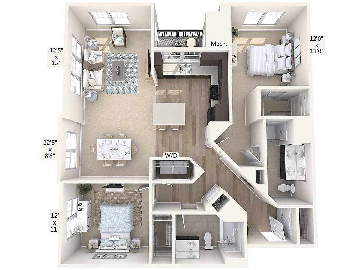 Floor plan B4-1279sq-Black