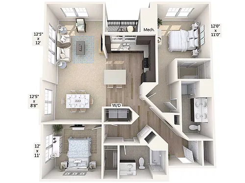 Floor plan B4-1279sq-Black