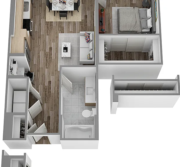 B: 1 bed / 1 bath B: 1 bed / 1 bath