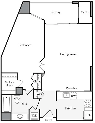 Floor plan 1 Bedroom G