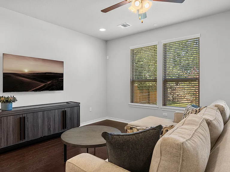 Open floorplan features kitchen and living room