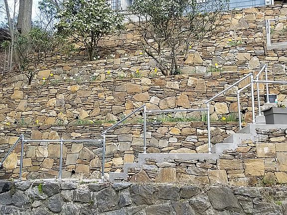 Repaired stairs/retaining wa