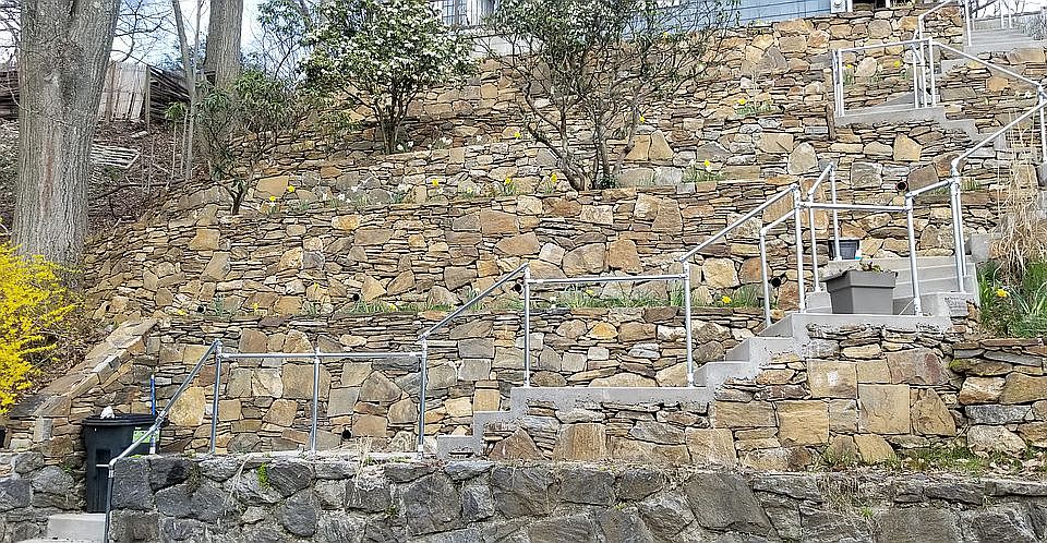 Repaired stairs/retaining wa