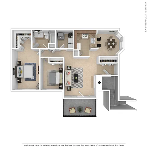 Floor plan 2 Bed 1 Bath