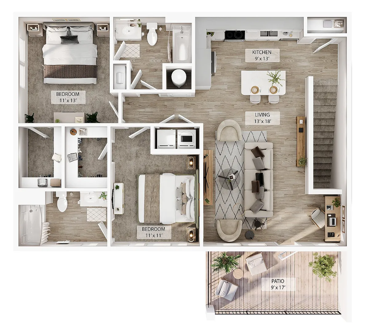 Floor plan 2 BR Designer Overlook