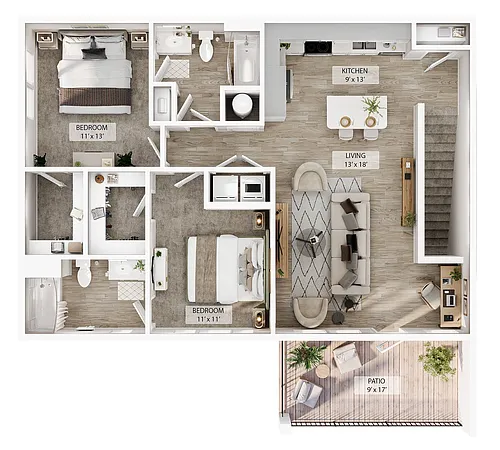 Floor plan 2 BR Designer Overlook