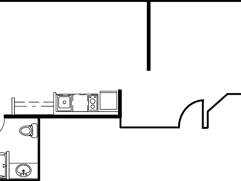 One bedroom, one bath, 543 square foot apartment One bedroom, one bath, 543 square foot apartment