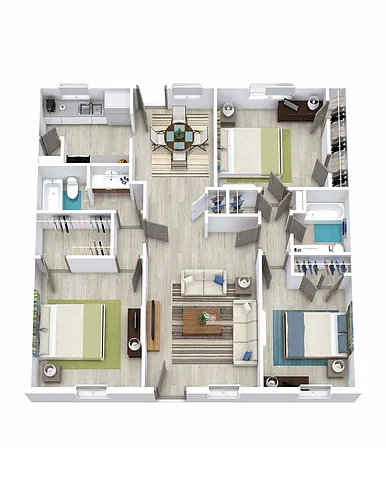 Floor plan 3 Bed 2 Bath 1200