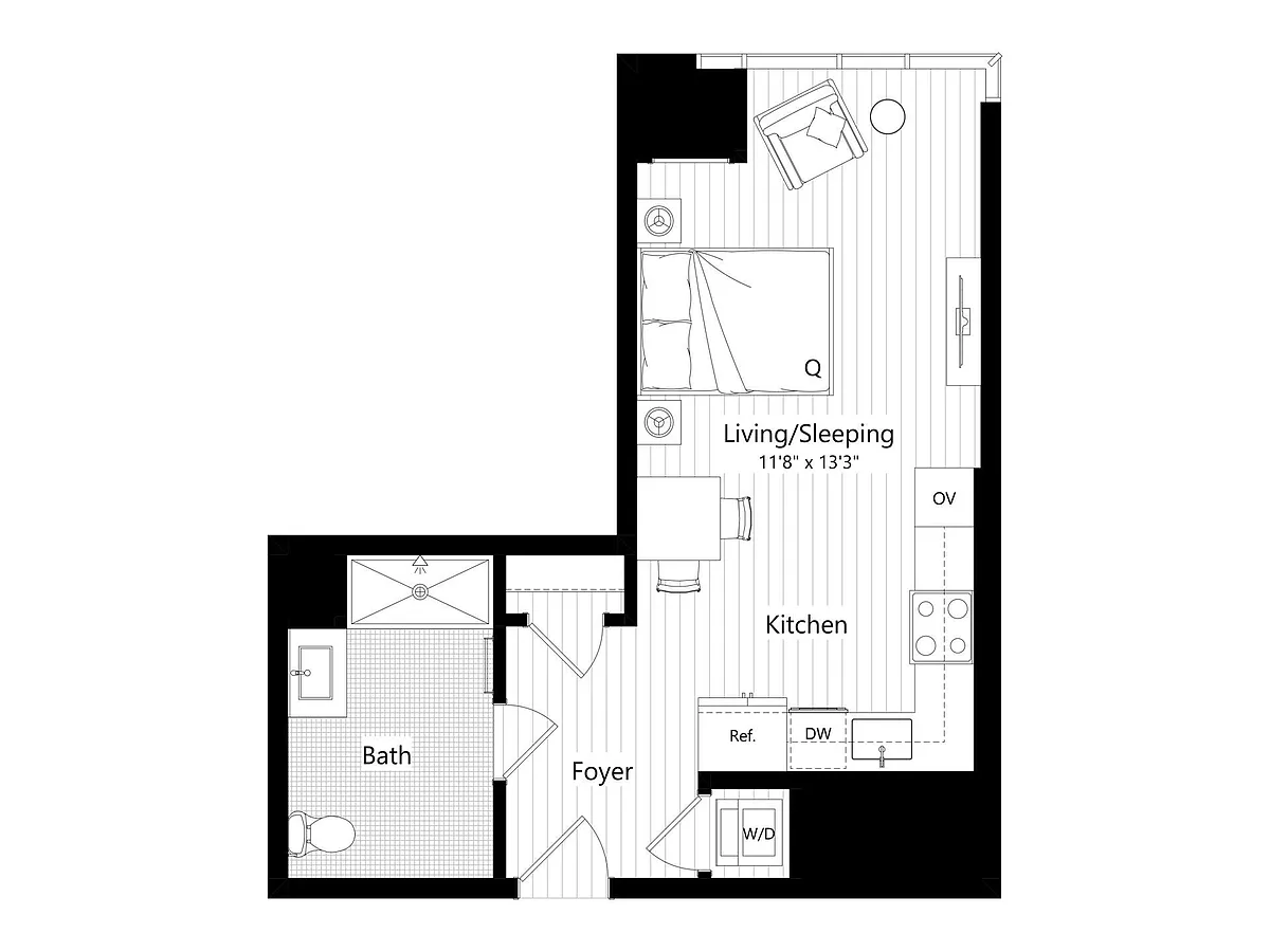 Floor plan MS8G | Studio | 1 Bath