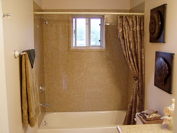 Granite surfaces throughout