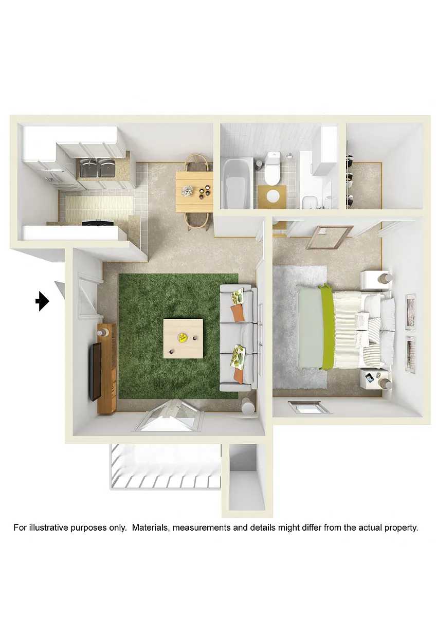 Floor plan SMALL ONE BEDROOM ONE BATH