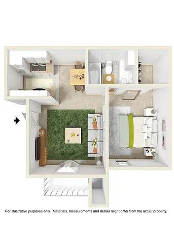 Floor plan SMALL ONE BEDROOM ONE BATH