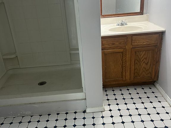 Looking into bathroom