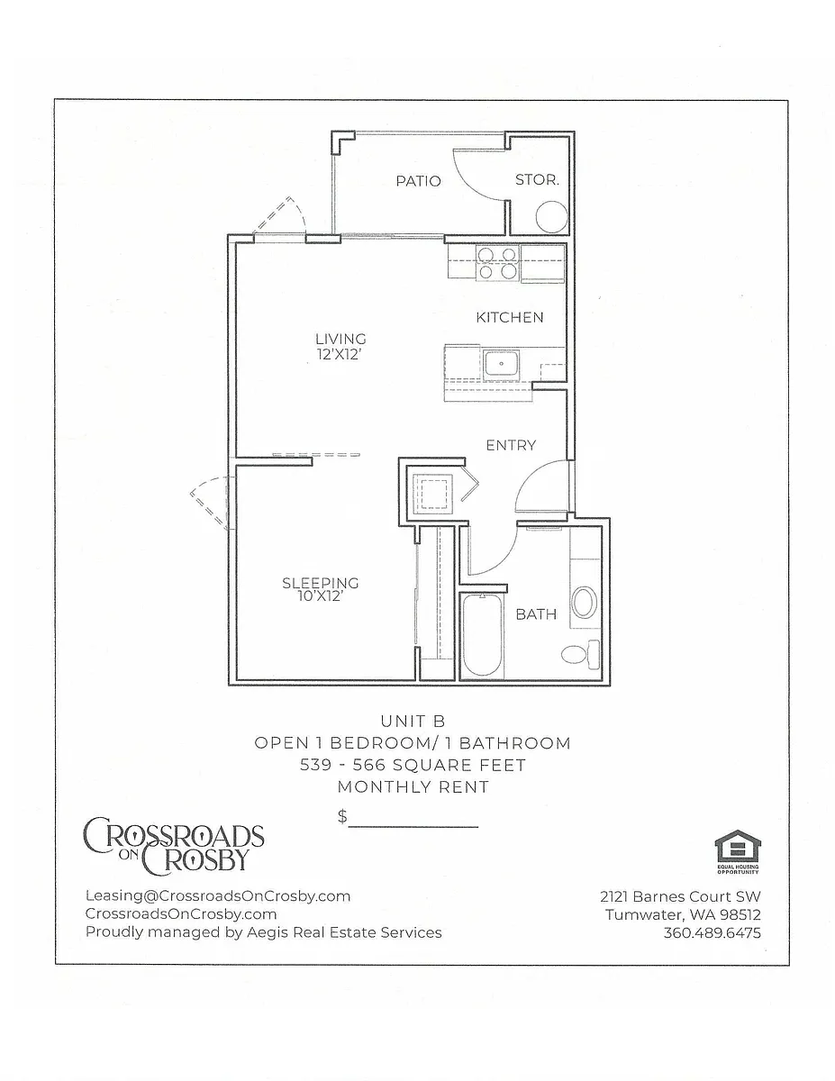 Floor plan Open 1x1