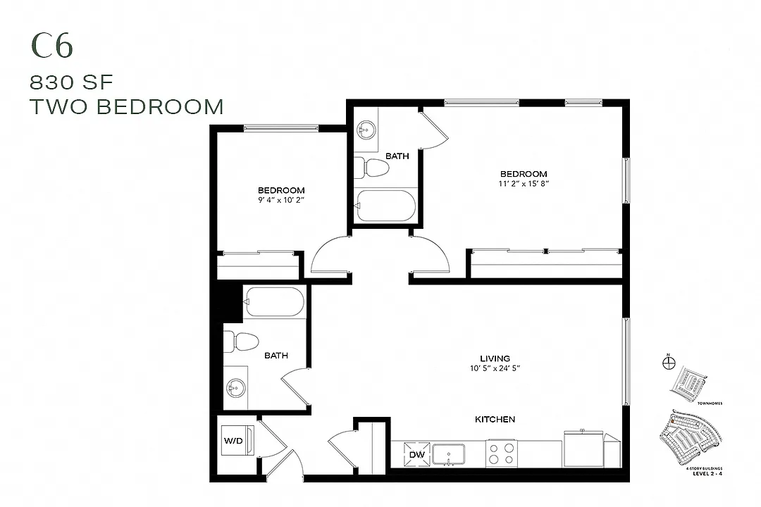 Floor plan Two Bedroom C6