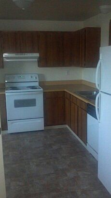 Kitchen with a new stove