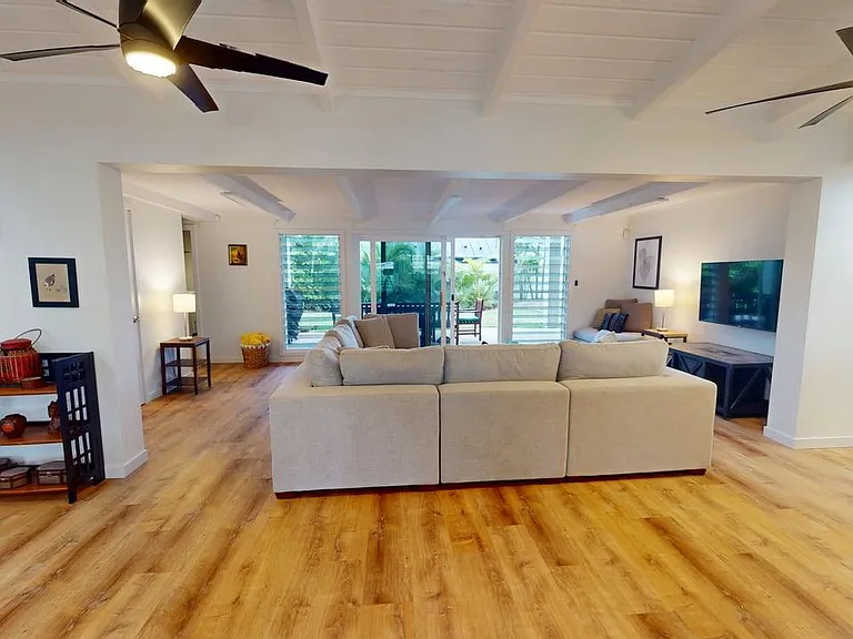 newly remodeled living room and new rap around sofa