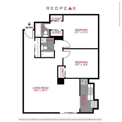 Floor plan Plan B - Two Bedroom