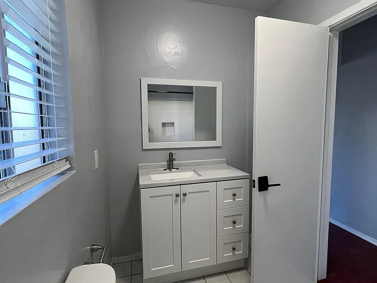 Bathroom between two bedrooms.