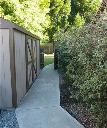 side yard with toughshed