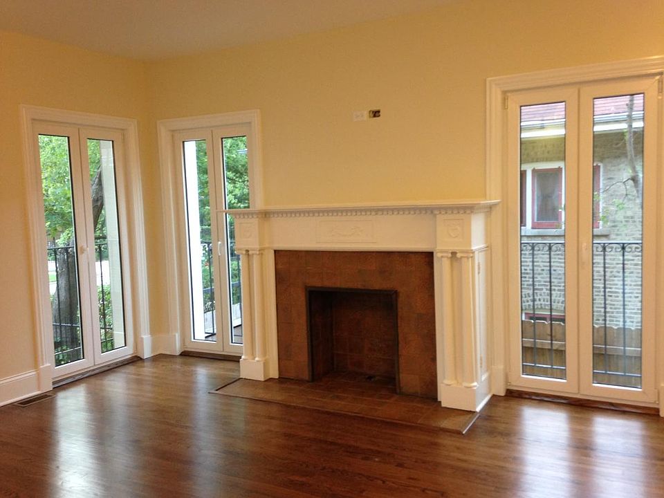 Living room(15'x24') with decorative fireplace