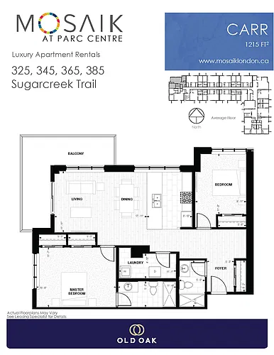 Floor plan 2C Carr 2 Bed 2 Bath